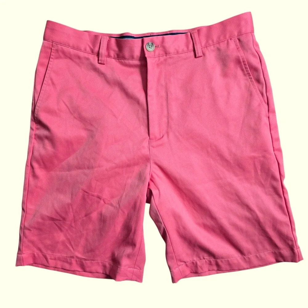 Vineyard Vines Links Shorts Mens 32 Coral Performance Golf 9 Inch Inseam Solid‎